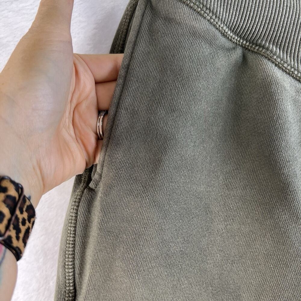 Aerie S Small Corset Fleece Jogger Pants Zipper Front Nomad Oliver Green Relaxed - Picture 5 of 14